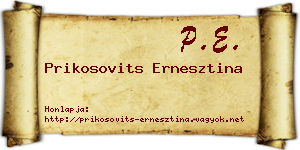 Prikosovits Ernesztina névjegykártya
